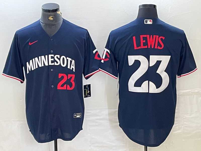 Men%27s Minnesota Twins #23 Royce Lewis Number 2023 Navy Blue Cool Base Stitched Jersey->minnesota twins->MLB Jersey